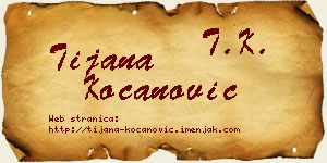Tijana Kocanović vizit kartica